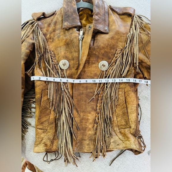 VINTAGE WESTERN FRINGE HEAVYWEIGHT LEATHER JACKET - Picture 10 of 10